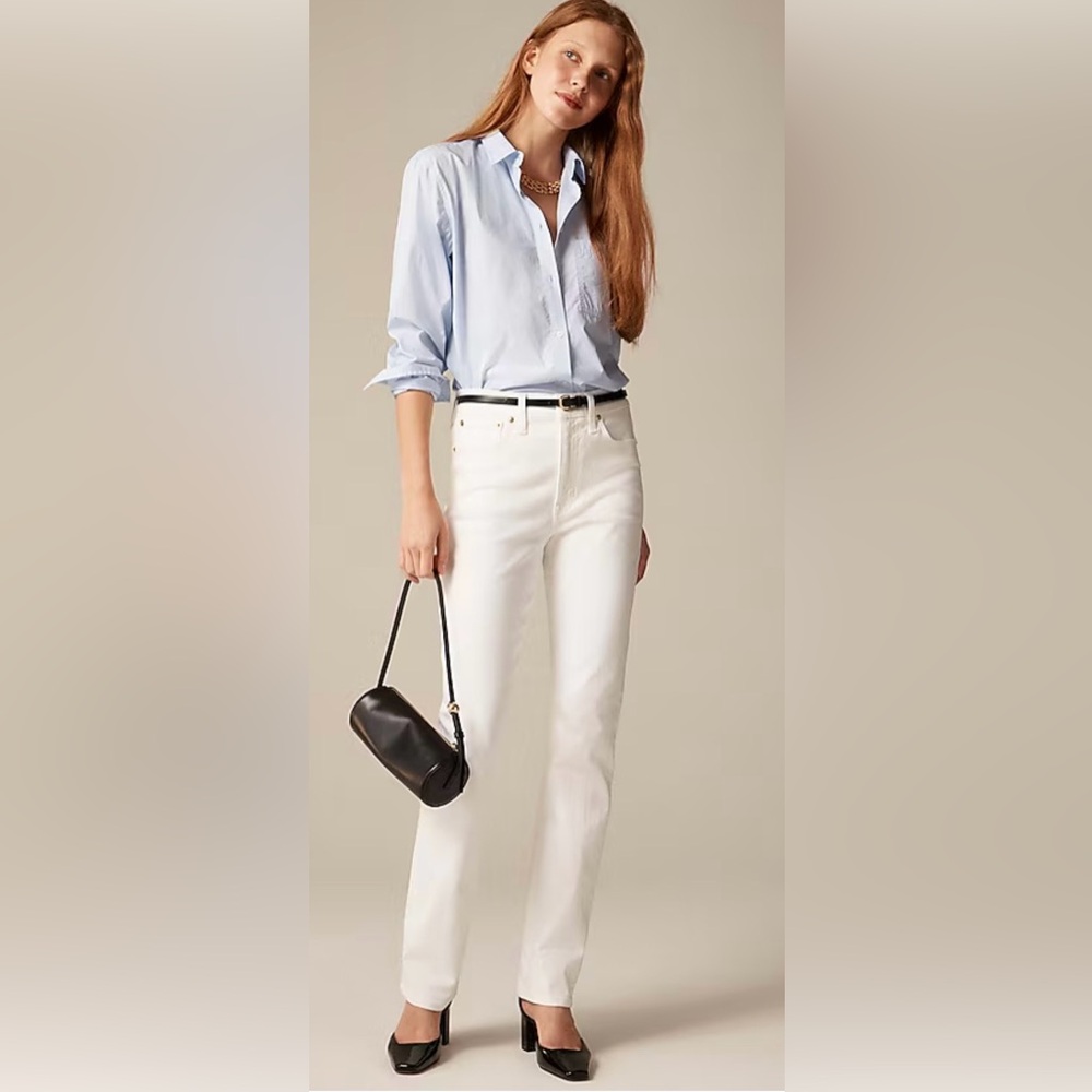 J. Crew Women's Straight Leg White Jeans